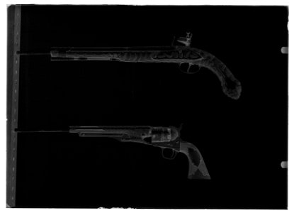Flintlåspistol, revolver - Livrustkammaren - 8849-negative