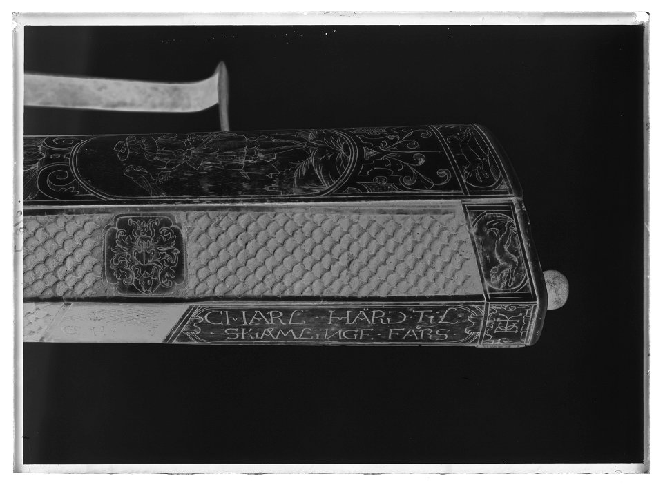 Flintlåsstudsare, som ursprungligen haft hjullås, sachsisk typ, ca 1630, lås 1600-talets slut - Livrustkammaren - 885-negative