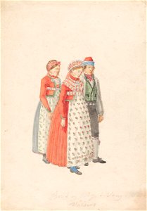 Johannes Flintoe - Draktstudier fra Vang i Valdres - NG.K&H.1984.0038 - National Museum of Art, Architecture and Design