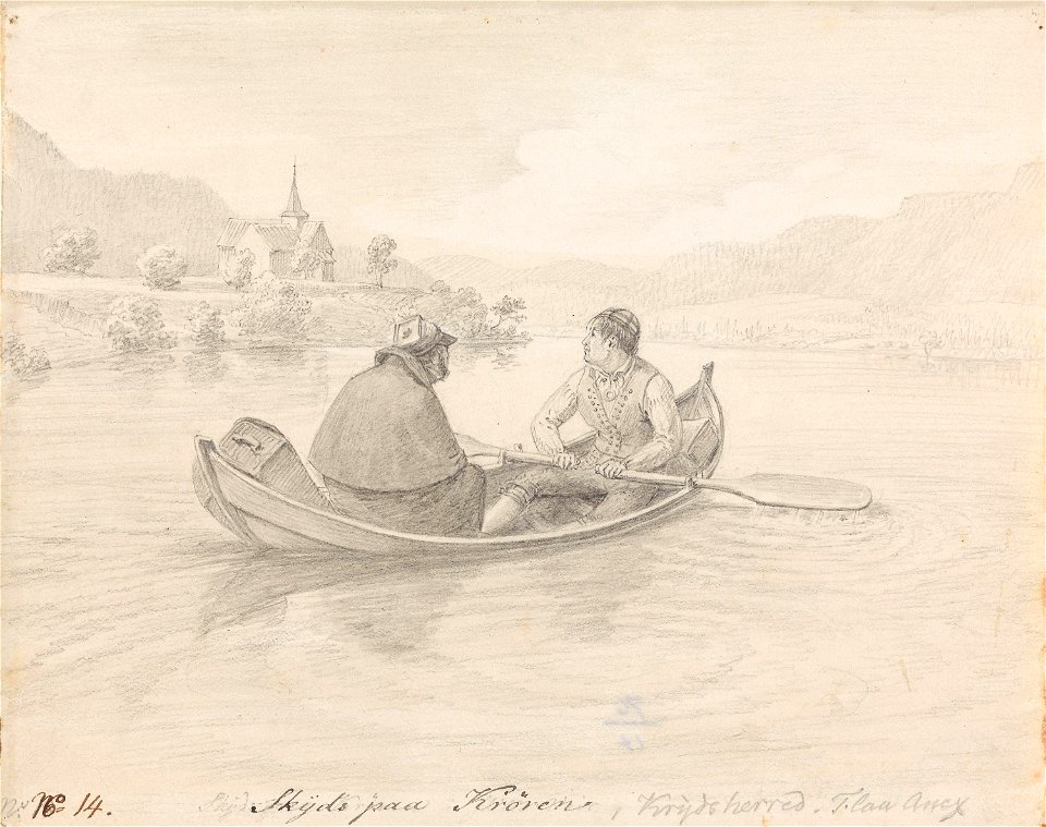 Johannes Flintoe - Vannskyss på Krøderen - NG.K&H.B.06342 - National Museum of Art, Architecture and Design
