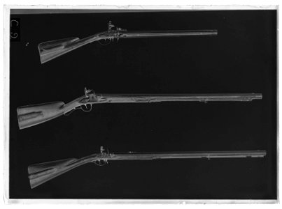 Flintlåswenderbössa med tre vridbara pipor, Frankrike, 1640-tal - Livrustkammaren - 865-negative
