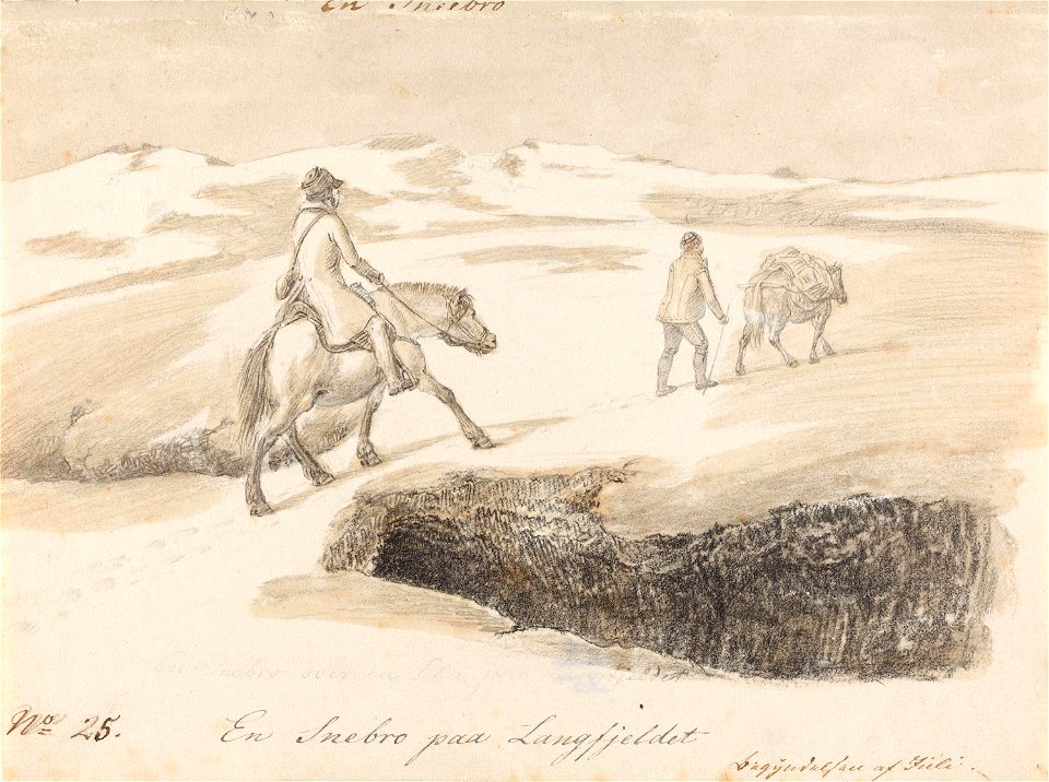Johannes Flintoe - Snøbro på Hardangervidda - NG.K&H.B.06354 - National Museum of Art, Architecture and Design