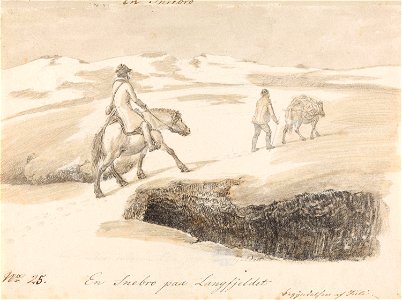Johannes Flintoe - Snøbro på Hardangervidda - NG.K&H.B.06354 - National Museum of Art, Architecture and Design