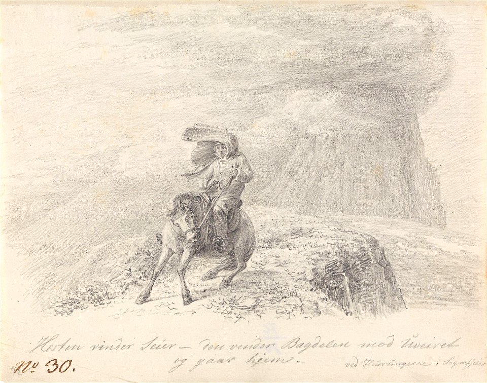 Johannes Flintoe - Til hest under Hurrungene - NG.K&H.B.06360 - National Museum of Art, Architecture and Design