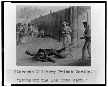 Florence military prison series-Bringing the log into camp - J.E. Taylor. LCCN99471500