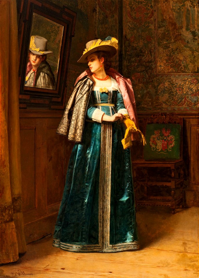 Florent Willems Lady at the mirror