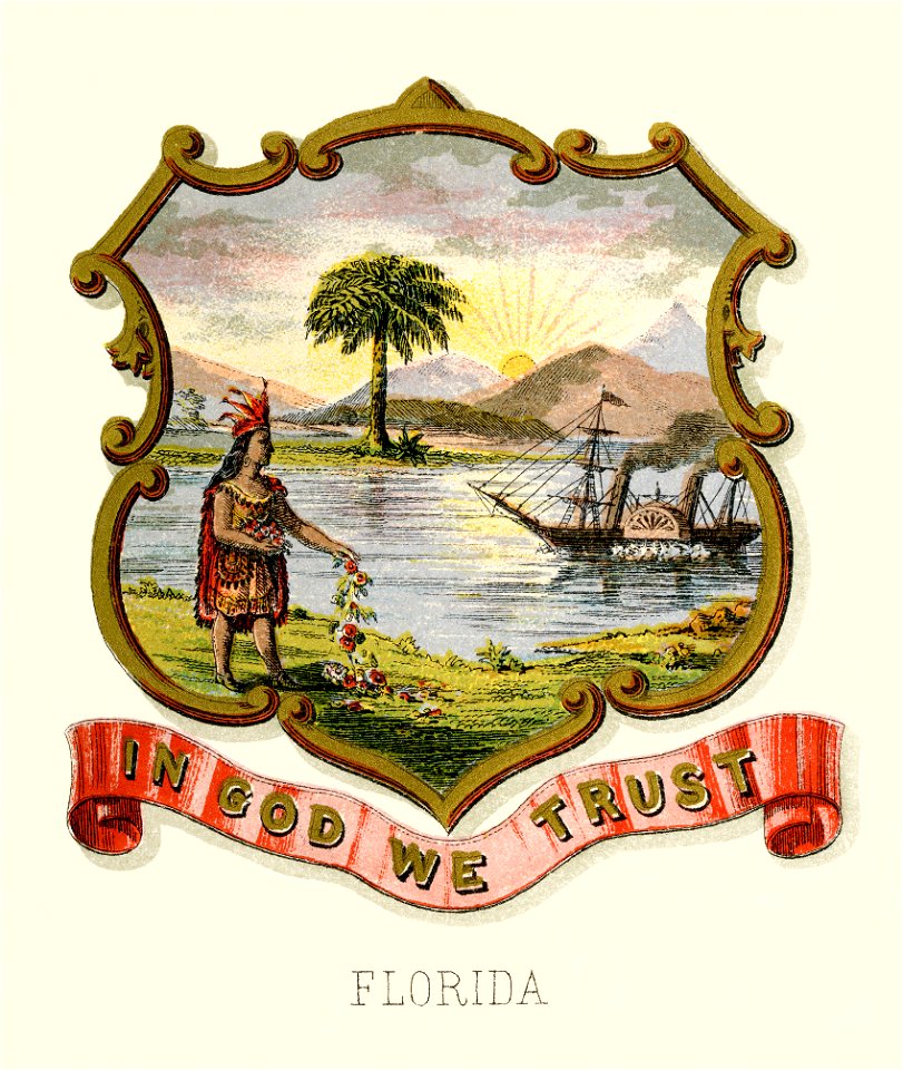 Florida state coat of arms (illustrated, 1876)