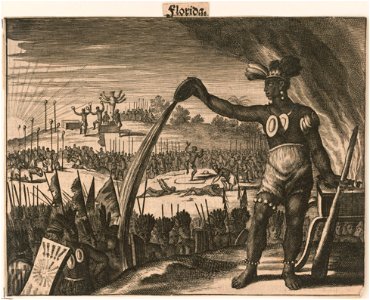 Florida. (Engraving from Montanus, Arnoldus. Die unbekante neve welt oder beschreibung des welt-teils Amerika. Amsterdam, J. von Meurs, 1673) LCCN2003672914