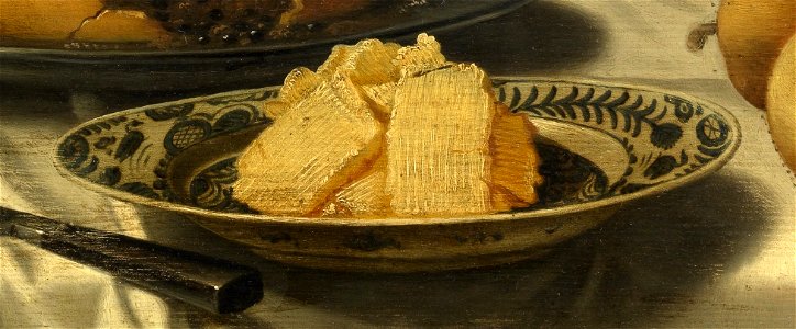 Floris van Schooten - Haarlem Butter dish - detail of Een Hollands ontbijt (KMSKA) (cropped)