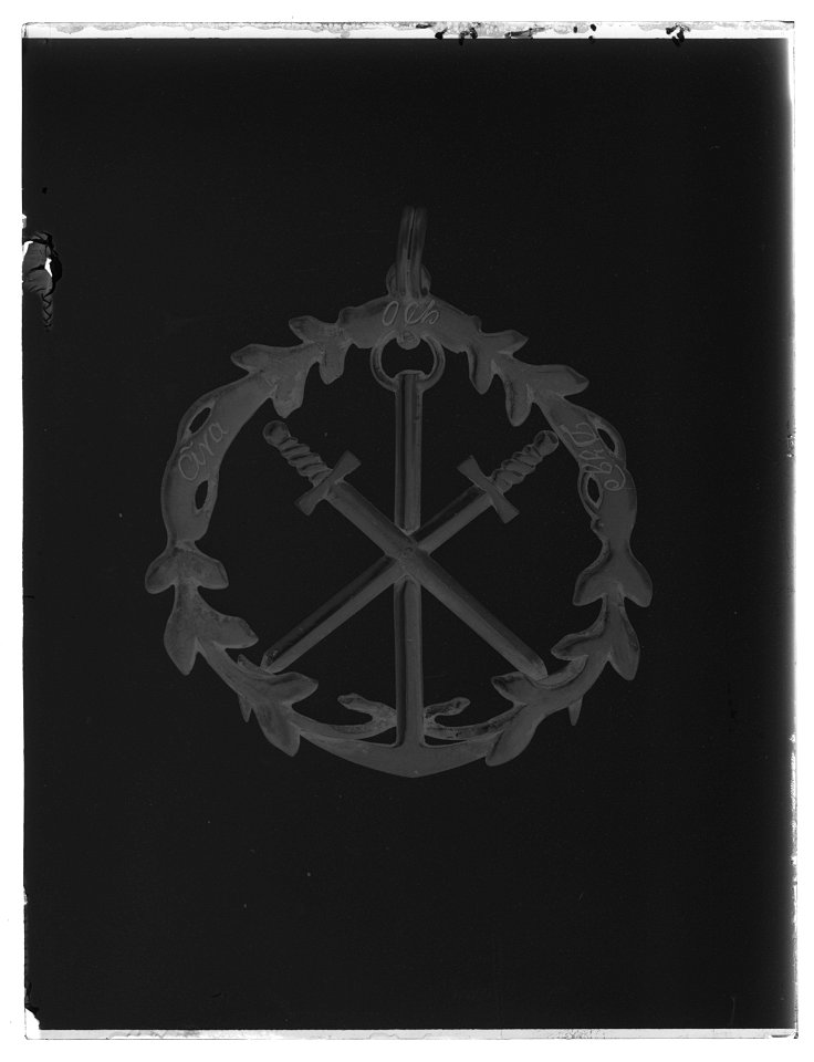 Flottans distinktionstecken, det s.k. Hoglandstecknet, högre graden, Sverige 1789 - Livrustkammaren - 28138-negative