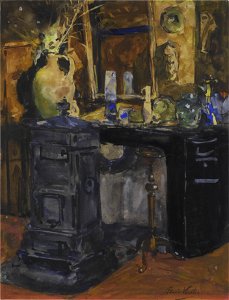 Floris Verster, Gezicht in het atelier van Floris Verster, 1888, aquarel op papier