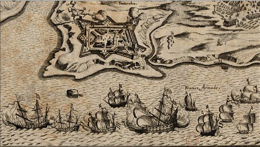 Flotte francaise de Sourdis sur les cotes espagnoles en 1638 lors du siege de Fontarabie