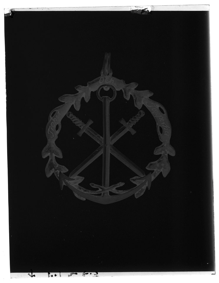 Flottans distinktionstecken, det s.k. Hoglandstecknet, högre graden, Sverige 1789 - Livrustkammaren - 36699-negative
