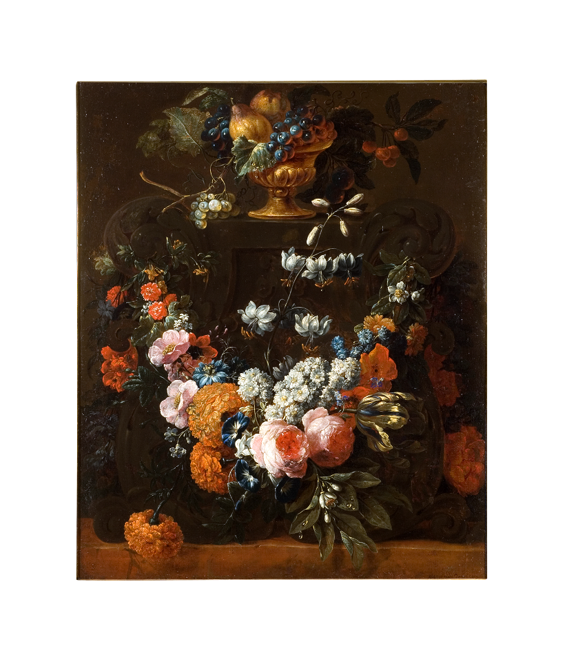 Flower Garland and Gilded Bowl of Fruit (Gaspar Peeter Verbruggen d.y.) - Nationalmuseum - 17679