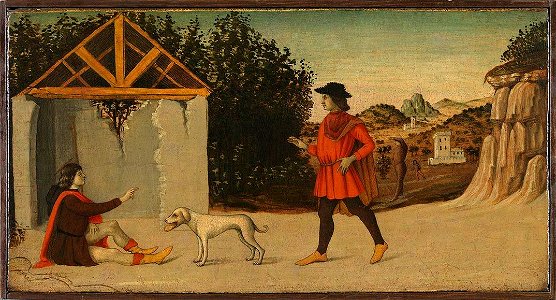 Florentinisch um 1480 (Bartolomeo d - Begegnung des hl. Rochus mit Gotthard - 15283 - Bavarian State Painting Collections