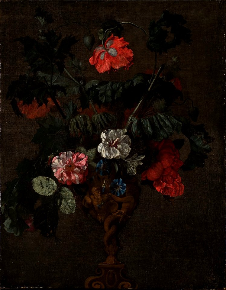 Flowers in a Sculptured Vase (Johann Daniel Preissler) - Nationalmuseum - 17746