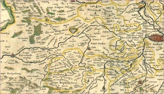 Flusskarte zur Nesse nach Blaeu 1645