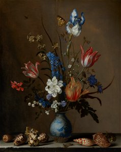 Flowers in a Wan-Li Vase, with Shells by Balthasar van der Ast Mauritshuis 1108. Free illustration for personal and commercial use.