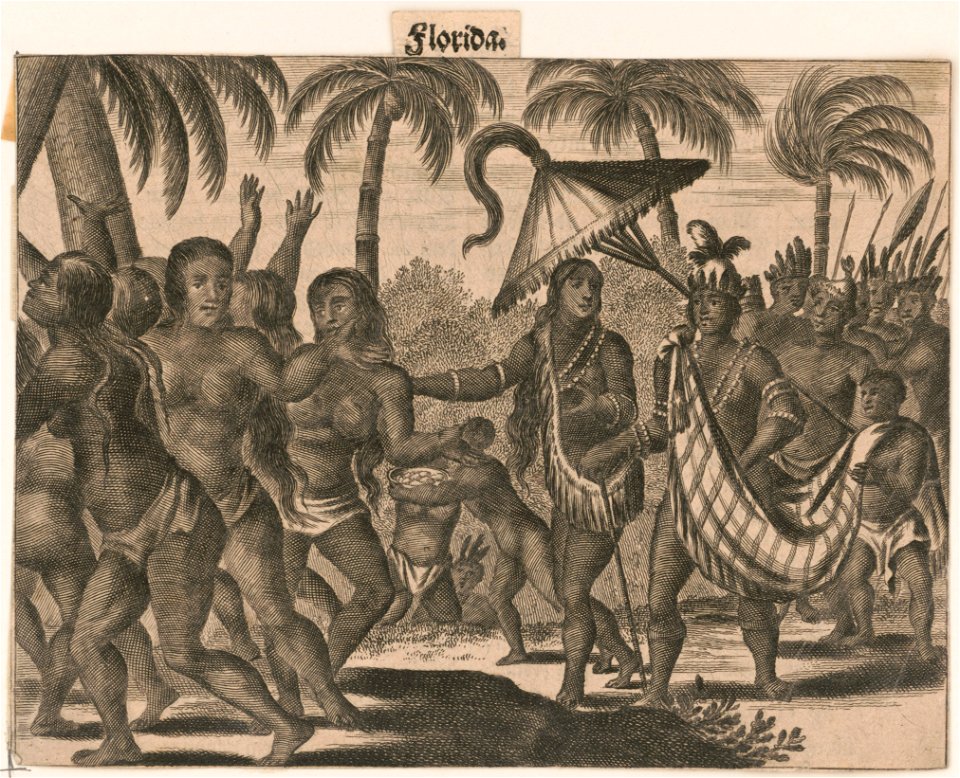Florida. (Engraving from Montanus, Arnoldus. Die unbekante welt oder beschreibung des weet-teils Amerika. Amersterdam, J. von Meurs, 1673 LCCN2003672913