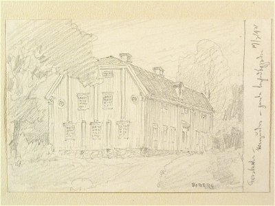 Flygel av Forsbacka herrgård, Dalsland. Teckning av Ferdinand Boberg - Nordiska museet - NMA.0088032