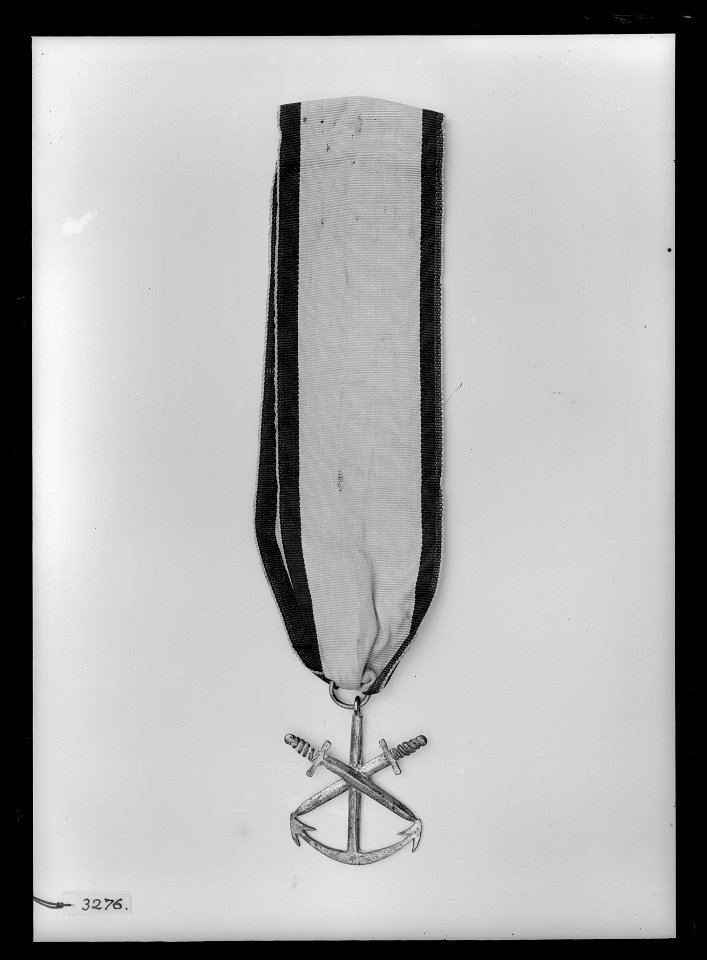 Flottans distinktionstecken, det s.k. Hoglandstecknet, lägre graden, Sverige 1789 - Livrustkammaren - 60639