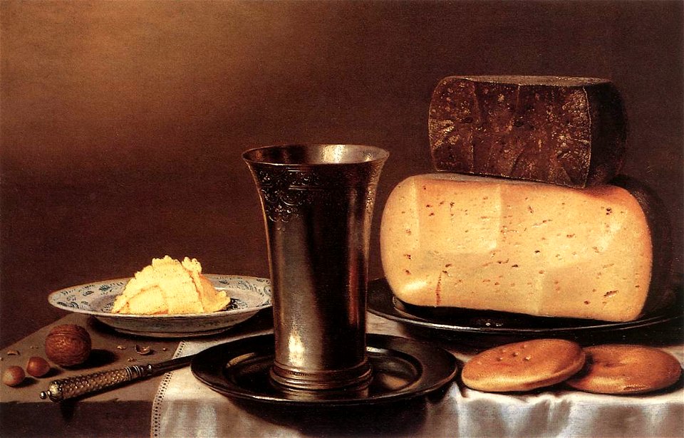 Floris Gerritsz. van Schooten - Still-Life with Glass, Cheese, Butter and Cake - WGA21047