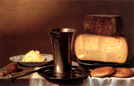 Floris Gerritsz. van Schooten - Still-Life with Glass, Cheese, Butter and Cake - WGA21047