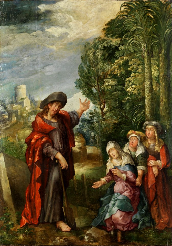 Flämisch 16 Jh Christus als Gärtner vor den drei Marien