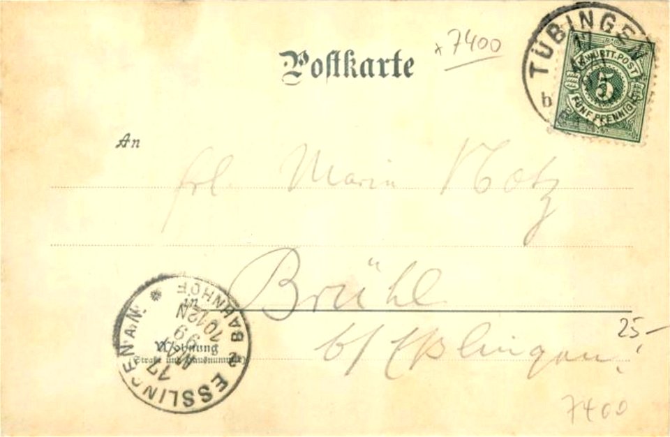 Flößer auf dem Neckar (AK 12698 Gebr. Metz 1899) R