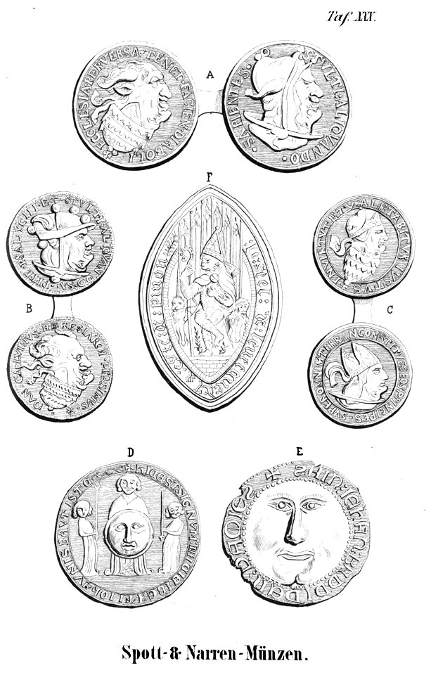 Flögel1862 30 Spott- und Narrenmünzen