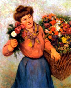 Flower Seller in Montmartre by Federico Zandomeneghi