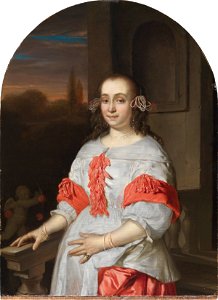 FM-110b-Frans van Mieris-Portrait of a Twenty-Five-Year-Old Woman. Free illustration for personal and commercial use.
