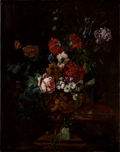 Flowers in a Sculptured Urn (Johann Daniel Preissler) - Nationalmuseum - 17745