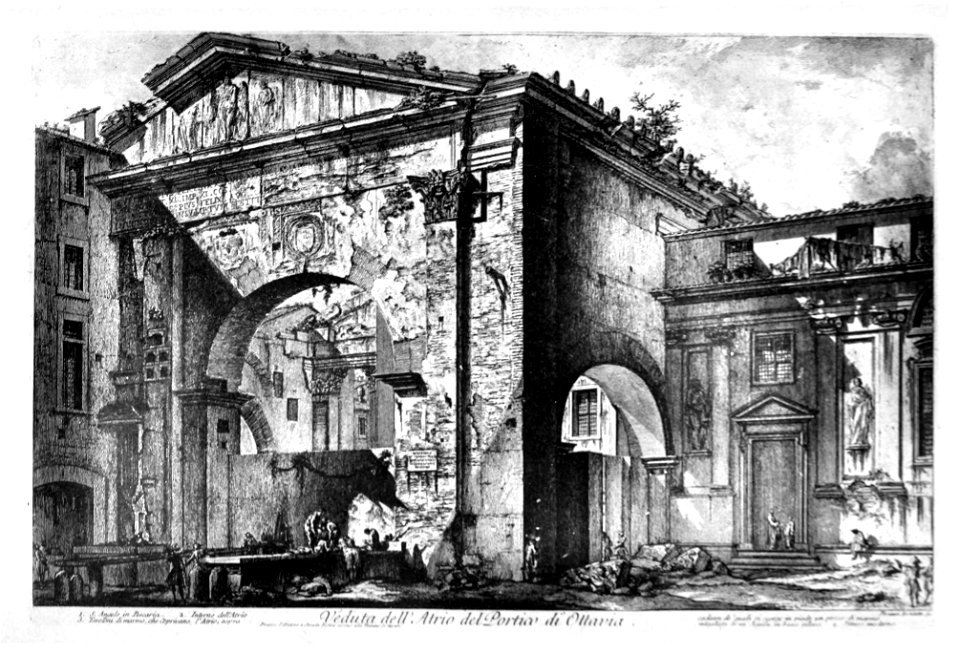 Focillon-Piranesi p0161-Atrium du portique d'octavie, Vedute