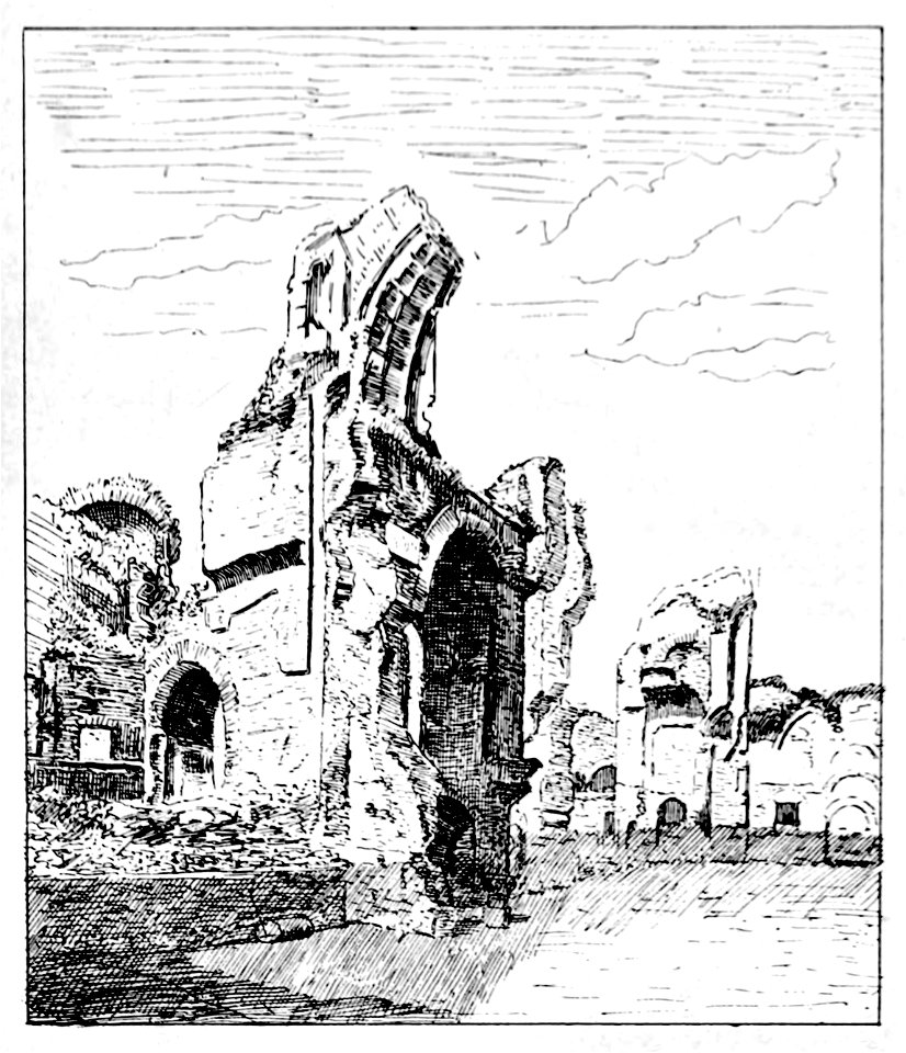 Focillon-Piranesi p0177-Les thermes de Caracalla, calque d'après photographie