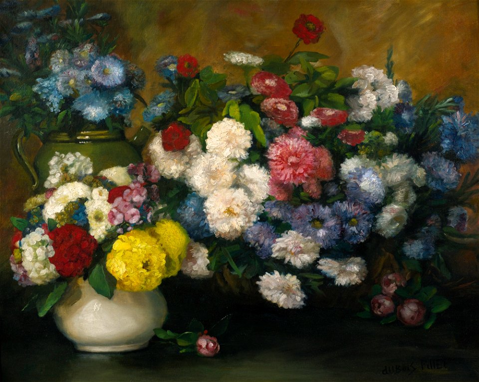 Flowers in Three Vases, Dubois-Pillet