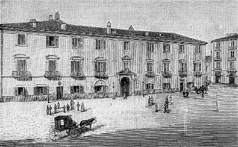 Foggia – Piazza e palazzo di Prefettura (xilografia)