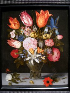 Flowers in a Glass by Ambrosius Bosschaert the Elder