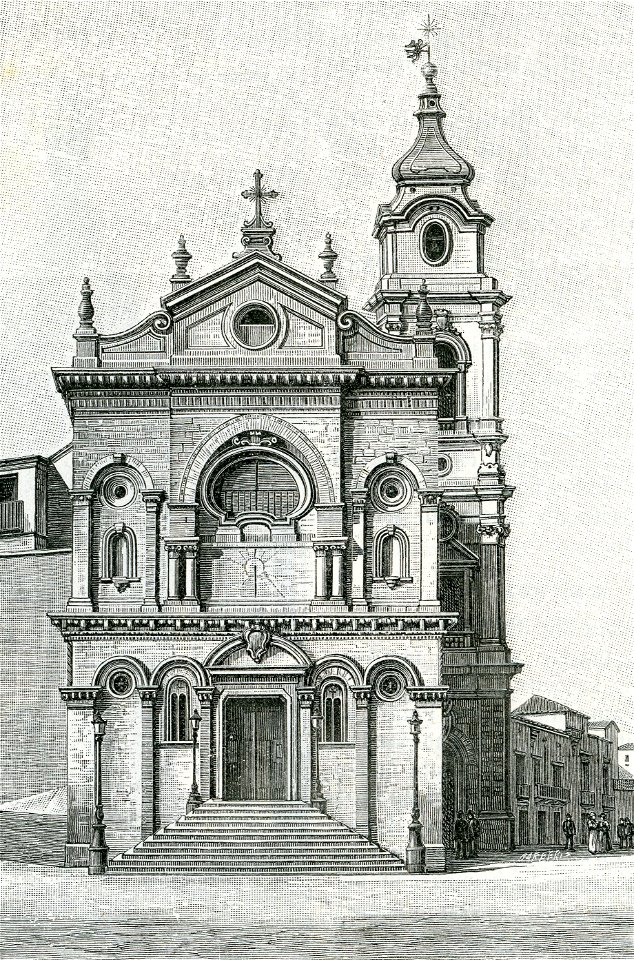 Foggia facciata della cattedrale xilografia di Barberis
