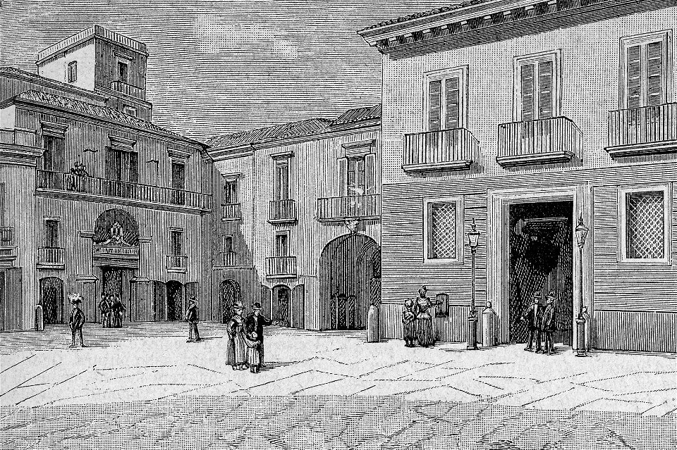 Foggia – Casa Municipale e Piazza Municipio (xilografia)