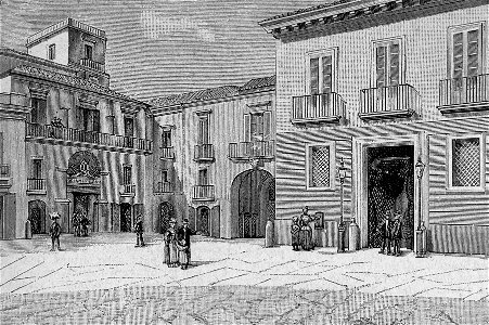 Foggia – Casa Municipale e Piazza Municipio (xilografia)