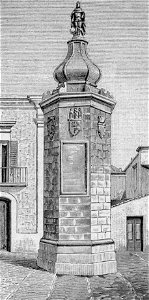 Foggia – Monumento a Filippo IV (xilografia)