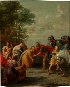 Flämisch c1600 Versöhnung von David und Esau