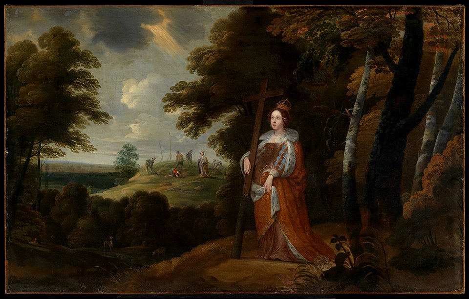 Flämischer Meister - Die Heilige Kaiserin Helena mit dem Kreuz in Waldlandschaft - 206 - Staatliche Kunsthalle Karlsruhe