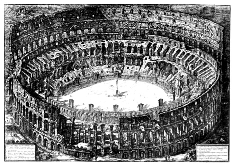 Focillon-Piranesi p0241-Vue du Colisée à vol d'oiseau, Vedute