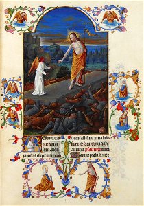 Folio 182v - The Resurrection. Free illustration for personal and commercial use.
