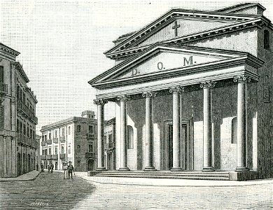 Foggia chiesa di San Francesco Zaverio e villa Galliani xilografia di Barberis