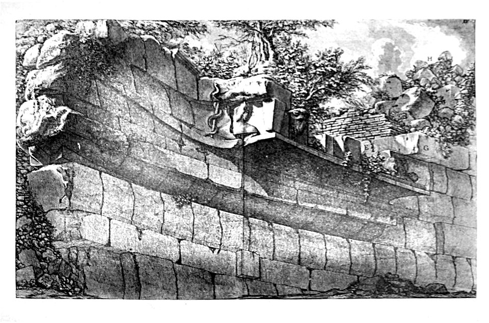 Focillon-Piranesi p0105-2 Détail de la nef de pierre du temple d'Esculape, Antichità, IV, pl 13
