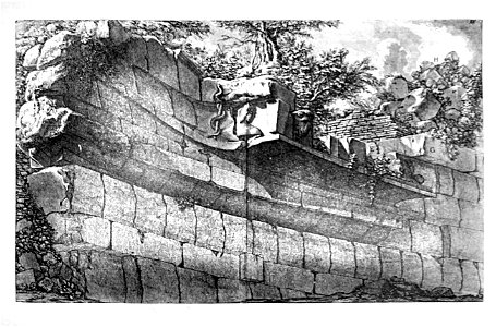 Focillon-Piranesi p0105-2 Détail de la nef de pierre du temple d'Esculape, Antichità, IV, pl 13