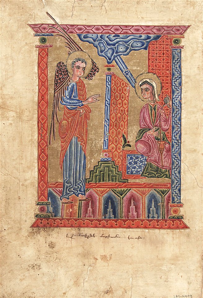 Folio from an Armenian Manuscript- The Annunciation